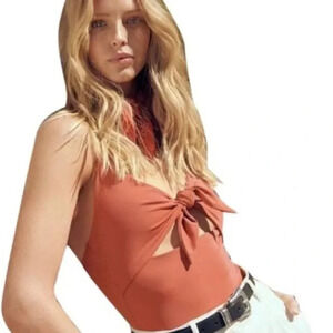 Aritzia Wilfred Noe Bodysuit Bathing Suit NWT Melon Blush Pink Size  Medium